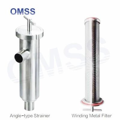 DN20-DN200 Sanitary Filter SS316 Stainless Steel Welded Angle Type Strainer Winding Metal Filter