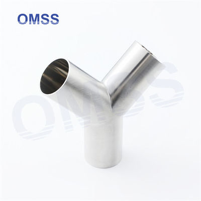 Metric Sanitary Fittings 316l Food Grade Stainless Steel Pipe Fitting Y Type Tee Pipe Fitting