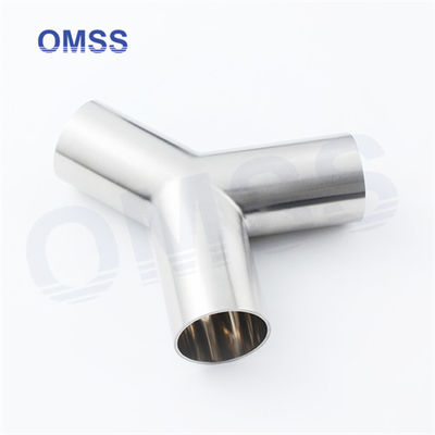 Metric Sanitary Fittings 316l Food Grade Stainless Steel Pipe Fitting Y Type Tee Pipe Fitting