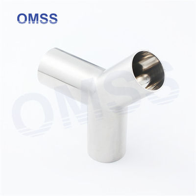 Metric Sanitary Fittings 316l Food Grade Stainless Steel Pipe Fitting Y Type Tee Pipe Fitting