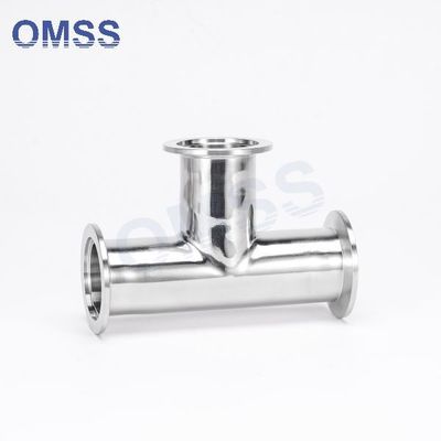 Stainless Steel Sanitary Fittings 304 Stainless Steel Tee 7MP Pipe Clamp Tee