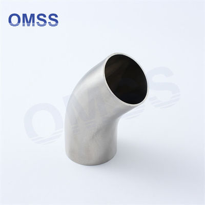 SMS ISO DIN 3A 304 Stainless Steel Sanitary Pipe Fitting Weld 45 Degree Elbow